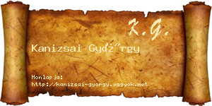 Kanizsai György névjegykártya