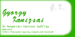 gyorgy kanizsai business card